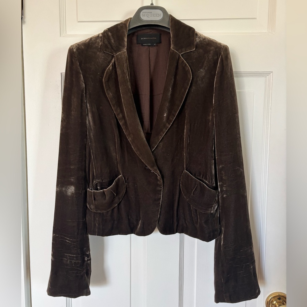 BCBG MaxAzria Brown Velvet Blazer